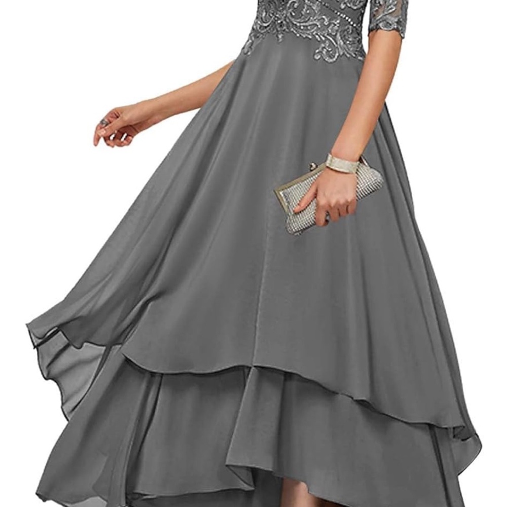 Elegant Gray Evening Dress